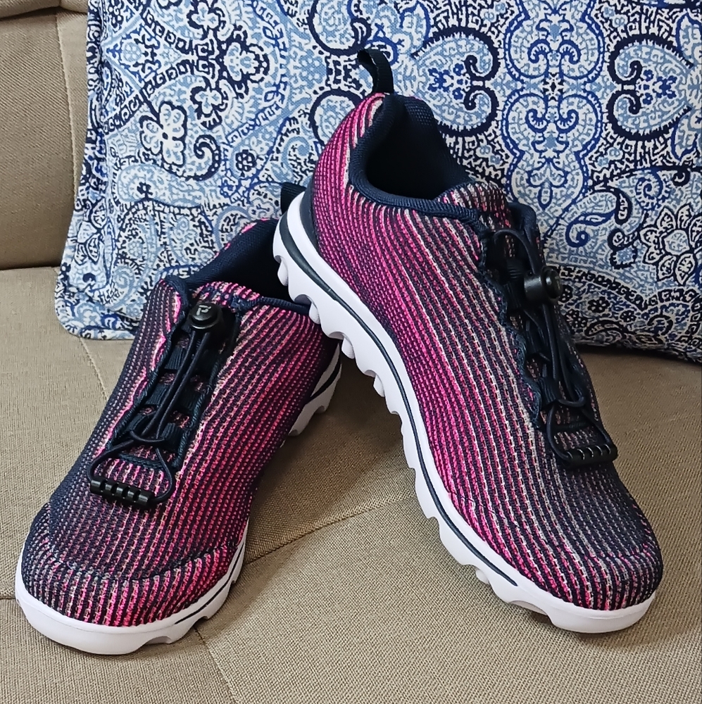 Propét TravelActiv Xpress sneakers pink navy blue NWOT